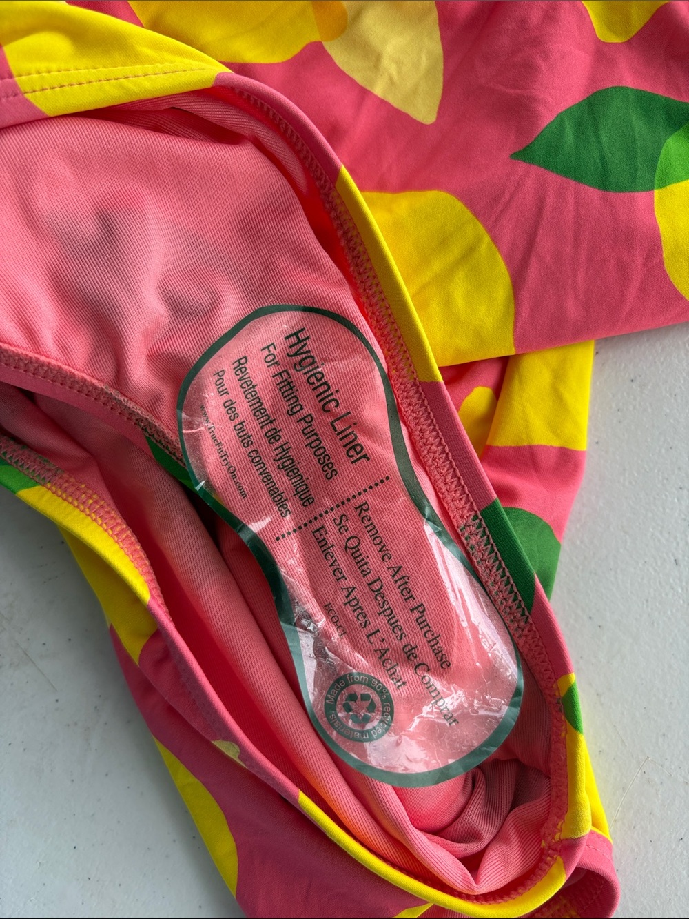 kate spade Pink One-Piece Swimsuit with Yellow Lemons and Green Leaves - Picture 2 of 6